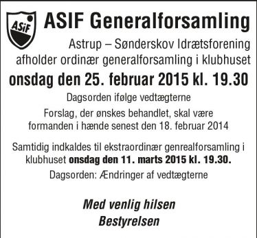 Astrup, ASIF, Astrup-Sønderskov Friskole